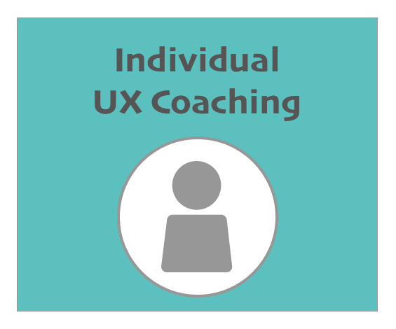 Text "Individual UX Coaching" and an illustration of one person